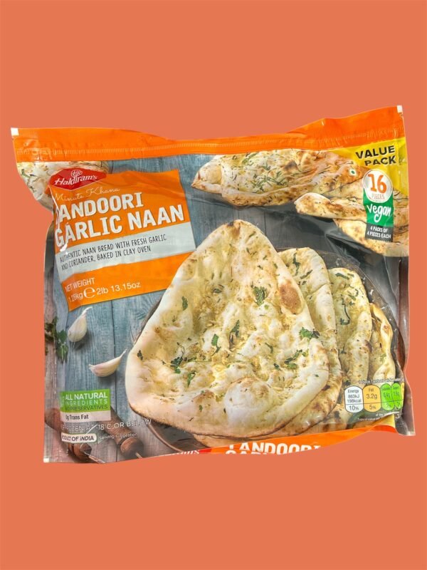 Haldiram Tandoori Garlic Naan (Vegan) Frozen 16pc