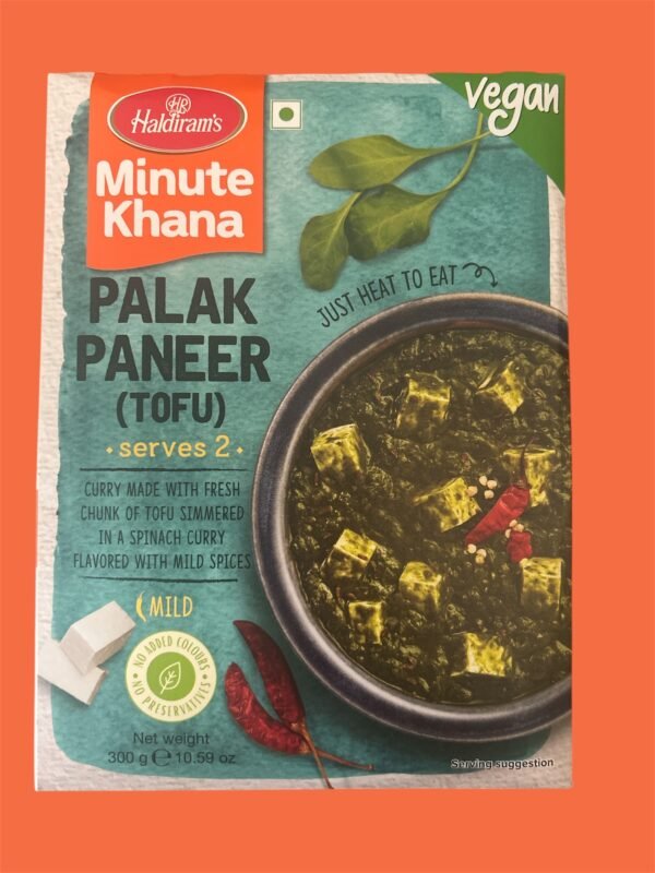 Haldiram Palak Paneer (Tofu) Vegan , Minute Khana Serves 2