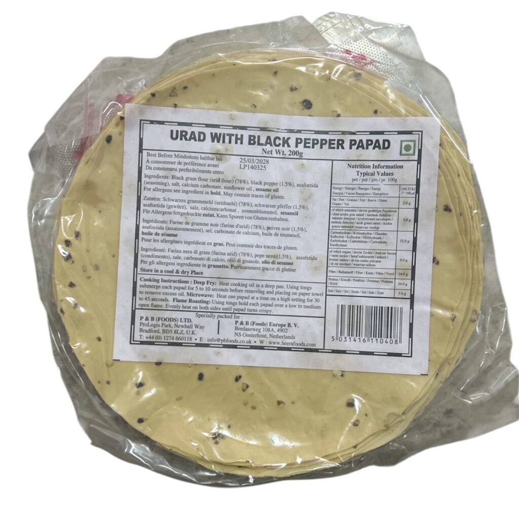 Lijjat Black Urad Pepper Papad 200gm