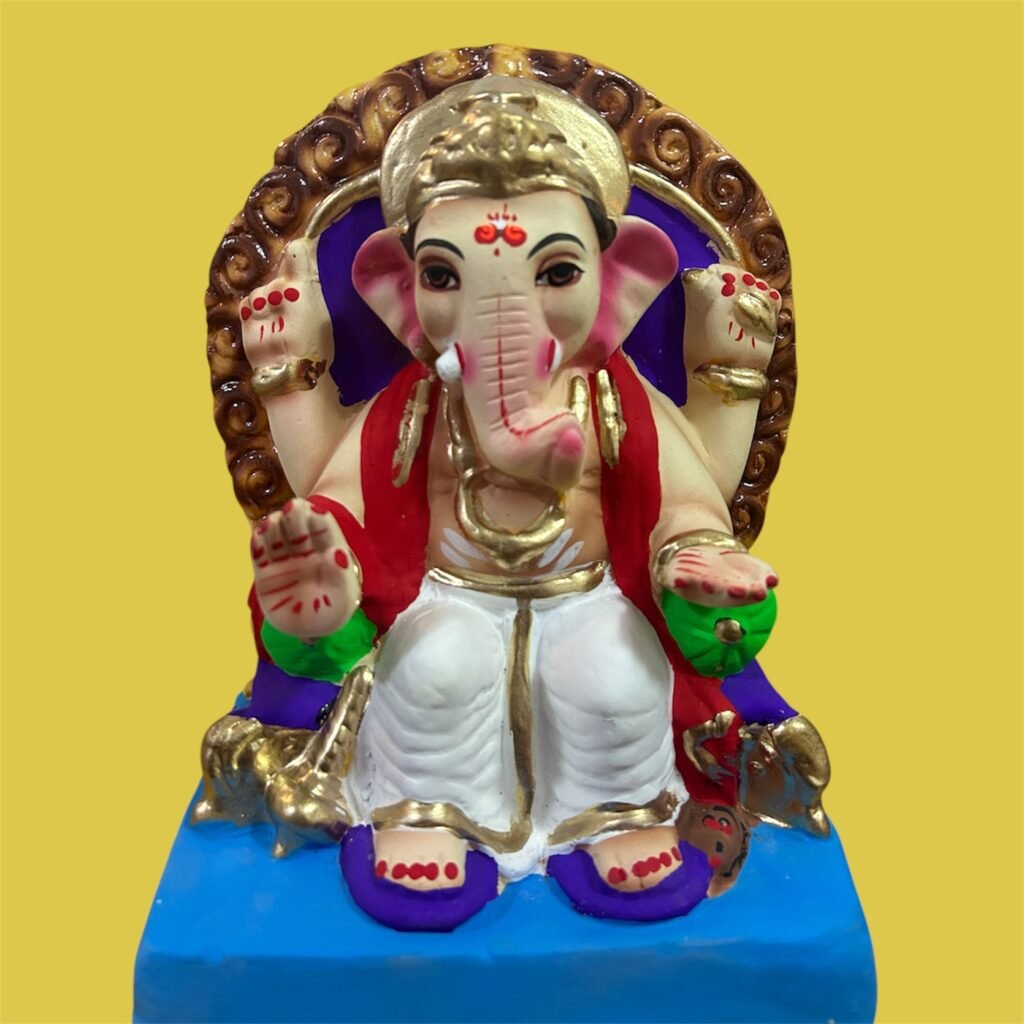 Ganesh Ji Idol (made with Clay - Shadu Mati) 8''
