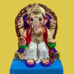Ganesh Ji Idol (made with Clay - Shadu Mati) 8''