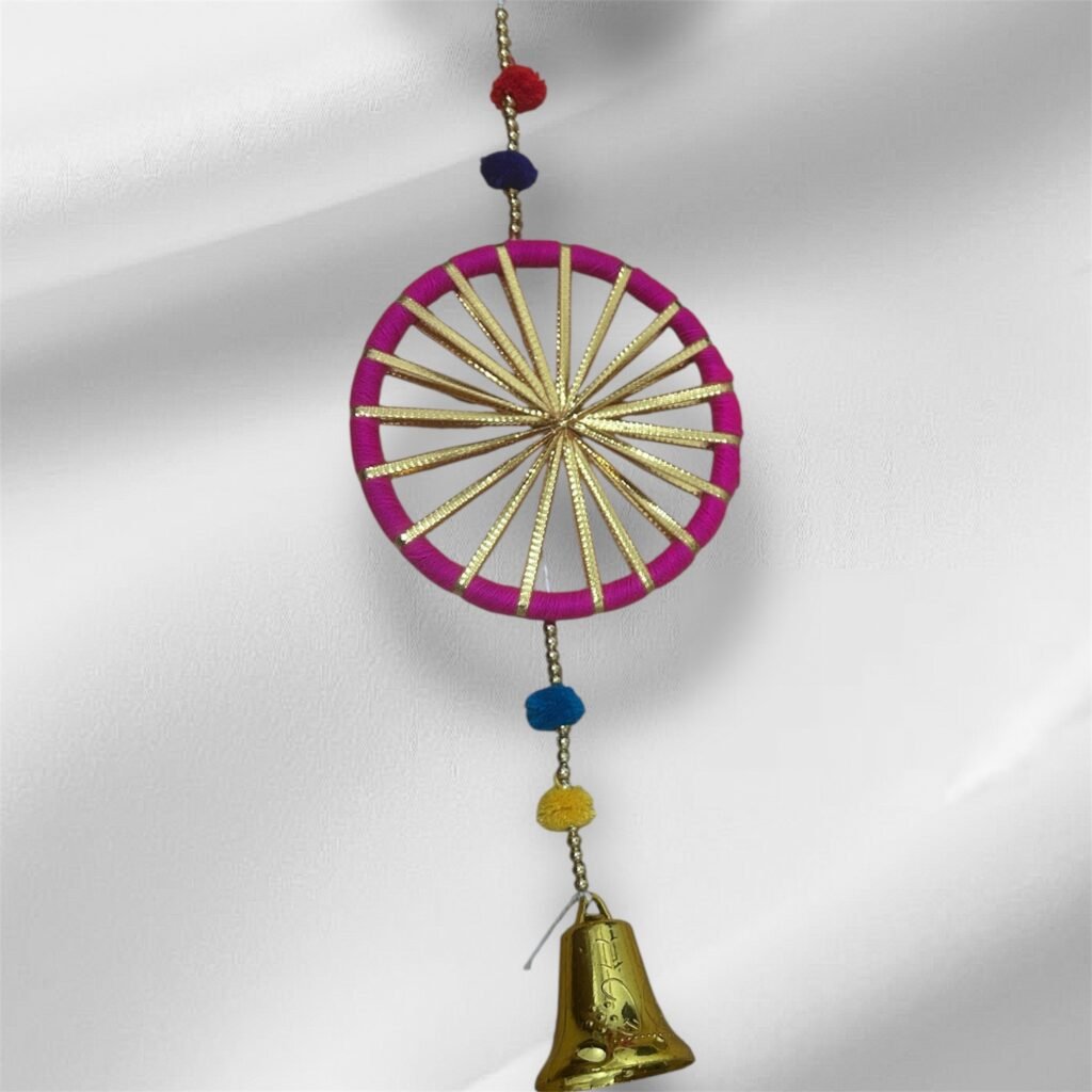 Small Bangle line Wall Hanging- Festival Decor (15''x 5'' appx)- Pink Color ( set of 2 pc)