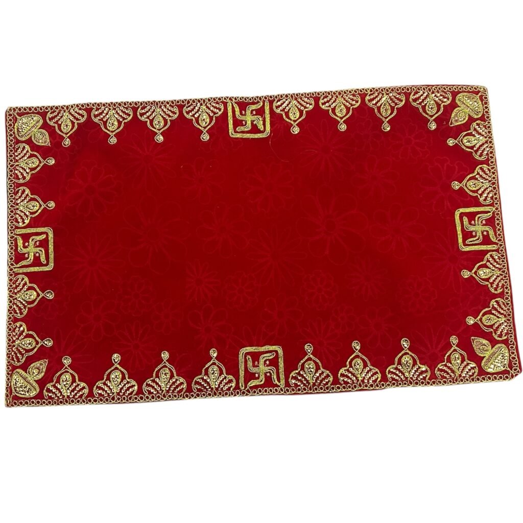 Aasan Red 1pc 30X50cm appx (Light Velvet Fabric)